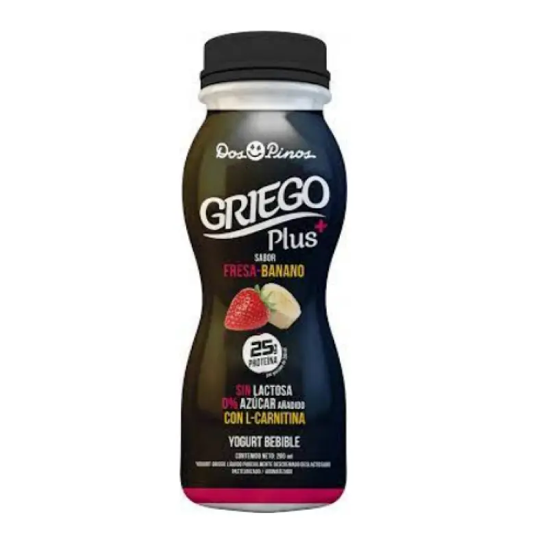 [1600.00] Dos Pinos Yogurt Griego Plus Fresa Banano 200ml
